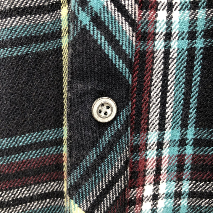 THE TERRITORY AHEAD Long-Sleeve Flannel Check Shirt, Men's Size L (approx.) cotton Charcoal Vintage Second Hand