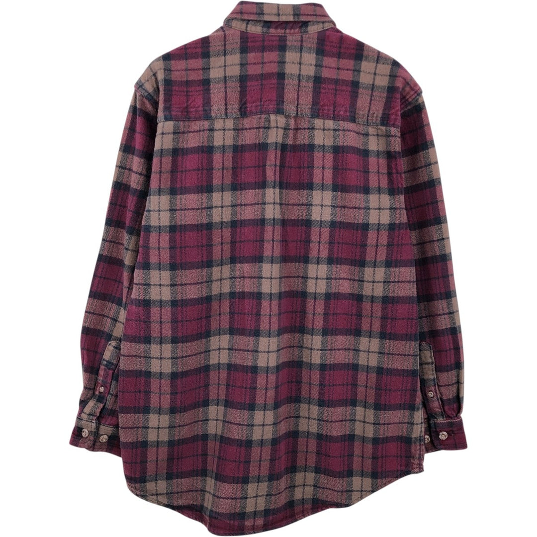 FIELD and STREAM Long Sleeve Flannel Check Shirt, Men's Size M unclear Red type red-purple Vintage Second Hand