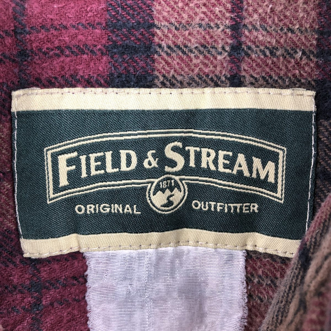 FIELD and STREAM Long Sleeve Flannel Check Shirt, Men's Size M unclear Red type red-purple Vintage Second Hand