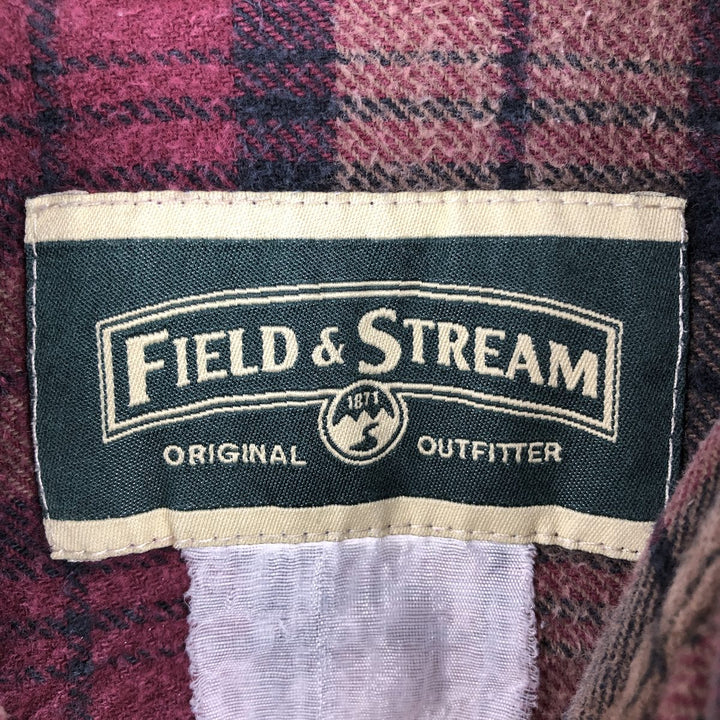 FIELD and STREAM Long Sleeve Flannel Check Shirt, Men's Size M unclear Red type red-purple Vintage Second Hand