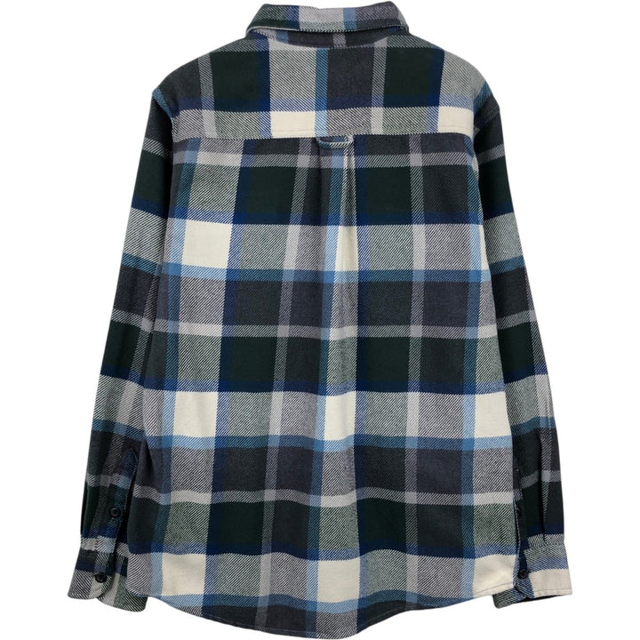 ORVIS Long Sleeve Heavy Flannel Check Shirt, Men's Size M cotton Khaki type Vintage Second Hand
