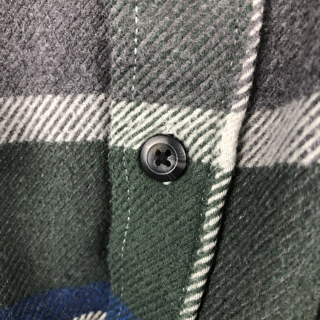 ORVIS Long Sleeve Heavy Flannel Check Shirt, Men's Size M cotton Khaki type Vintage Second Hand