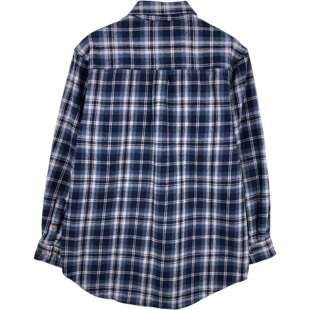 FIELD and STREAM Long Sleeve Flannel Check Shirt, Men's Size M cotton navy blue type Vintage Second Hand