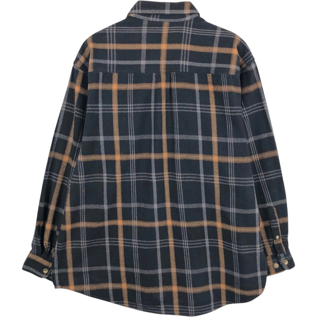MOOSE CREEK Long Sleeve Heavy Flannel Check Shirt Men's XL cotton black type Vintage Second Hand