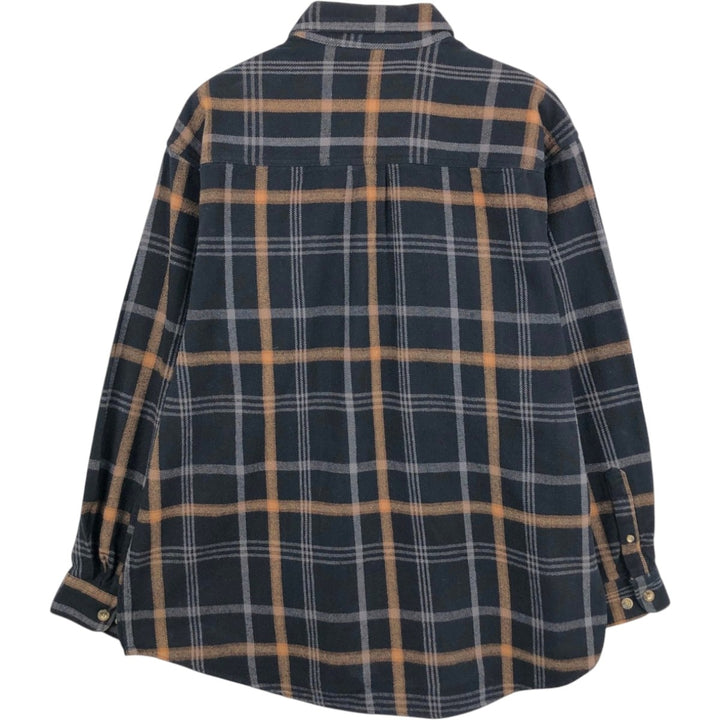 MOOSE CREEK Long Sleeve Heavy Flannel Check Shirt Men's XL cotton black type Vintage Second Hand