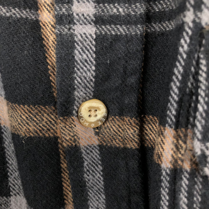 MOOSE CREEK Long Sleeve Heavy Flannel Check Shirt Men's XL cotton black type Vintage Second Hand