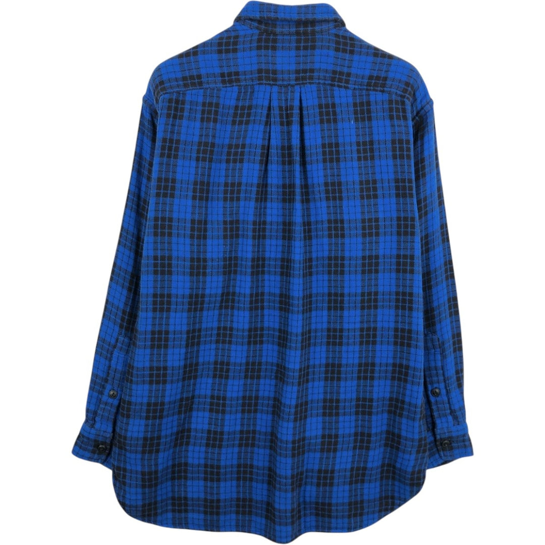 Ralph Lauren POLO RALPH LAUREN long-sleeved flannel check shirt, men's size L cotton blue type Vintage Second Hand
