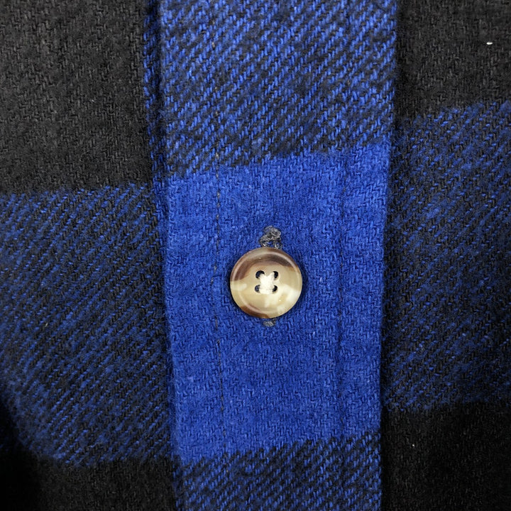 90'S Dakota Buffalo Check Long-Sleeve Flannel Check Shirt, Men's Size XL (Equivalent), Vintage cotton blue type Vintage Second Hand