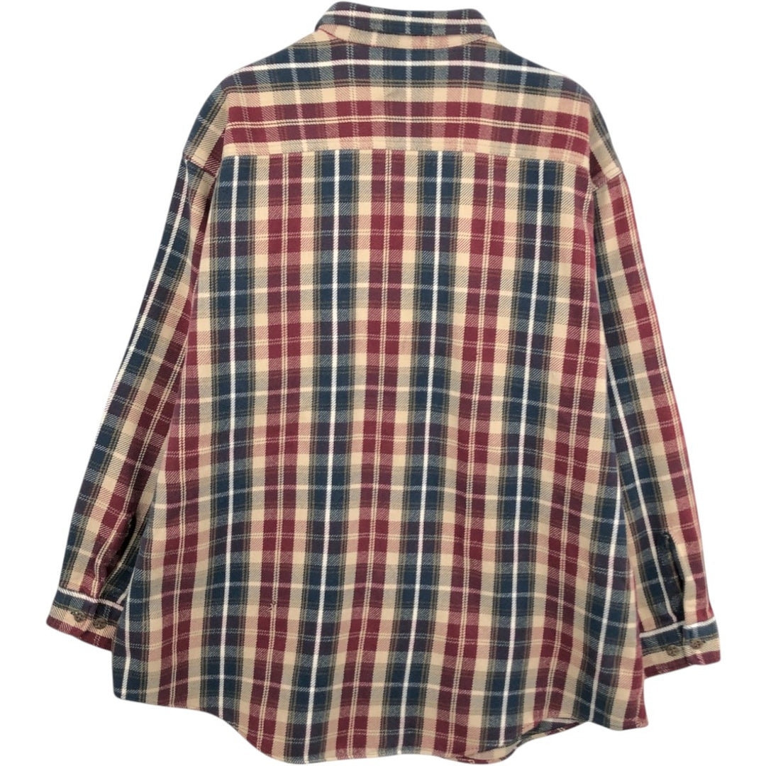 1990'S St. John's Bay Long-Sleeve Flannel Check Shirt, Men's XXL (approx.), Vintage unclear Green type dark green Vintage Second Hand