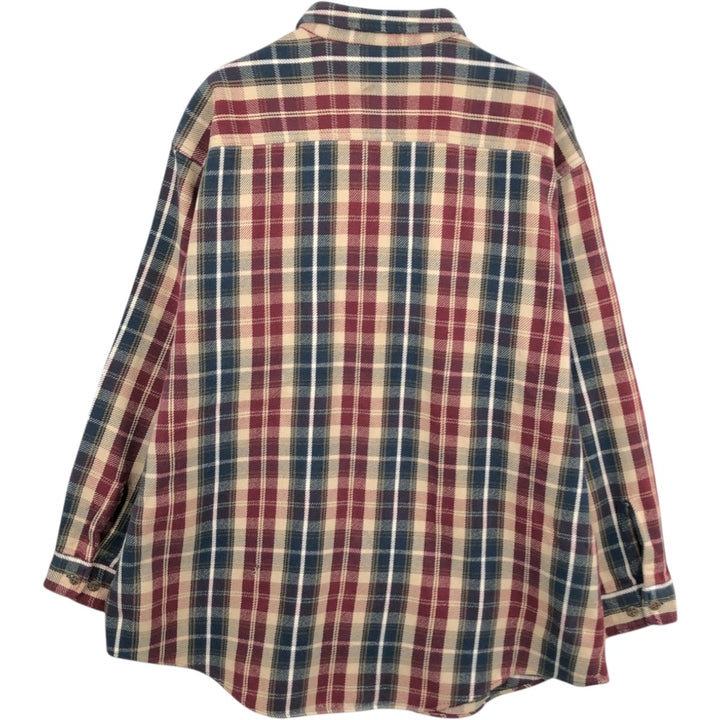 1990'S St. John's Bay Long-Sleeve Flannel Check Shirt, Men's XXL (approx.), Vintage unclear Green type dark green Vintage Second Hand