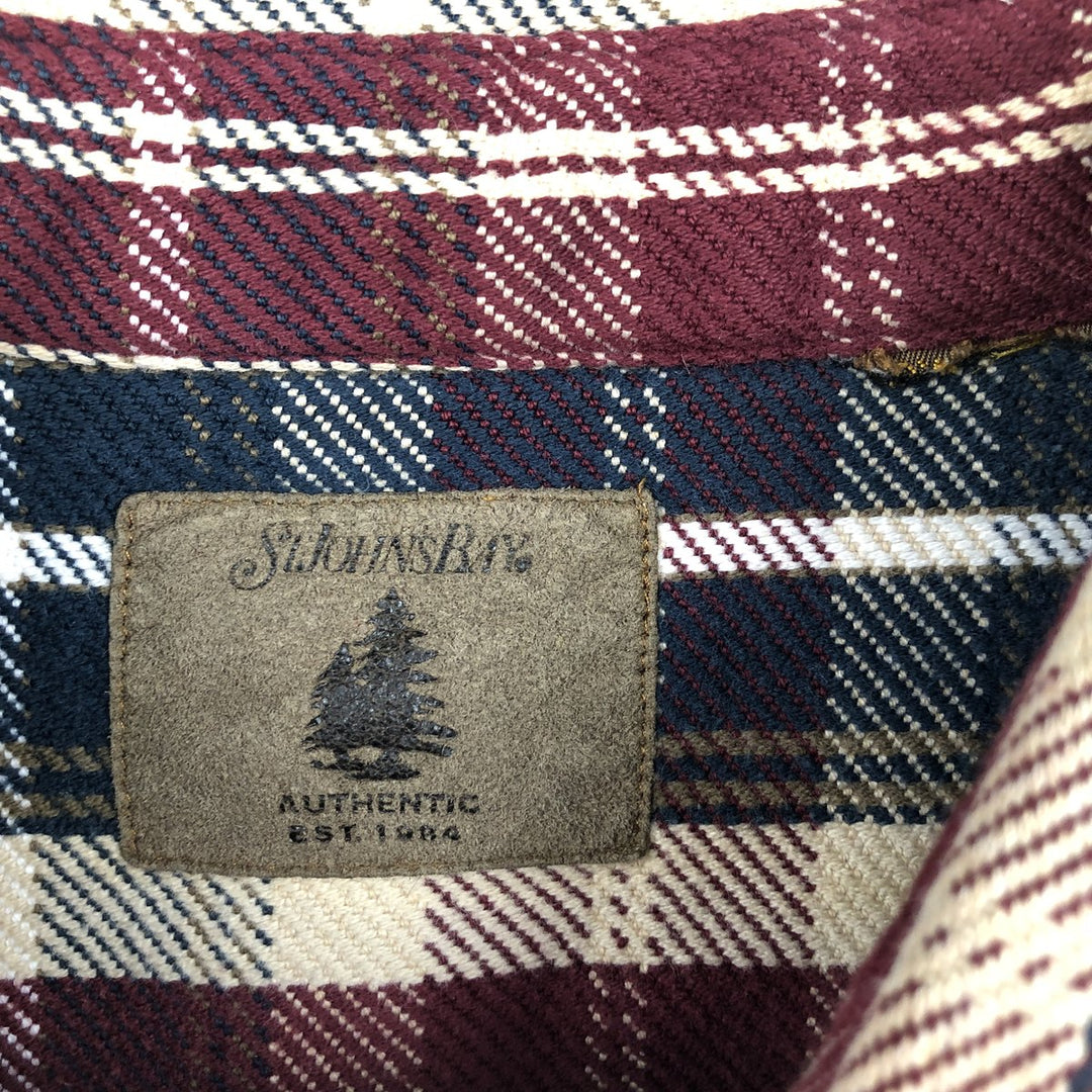1990'S St. John's Bay Long-Sleeve Flannel Check Shirt, Men's XXL (approx.), Vintage unclear Green type dark green Vintage Second Hand
