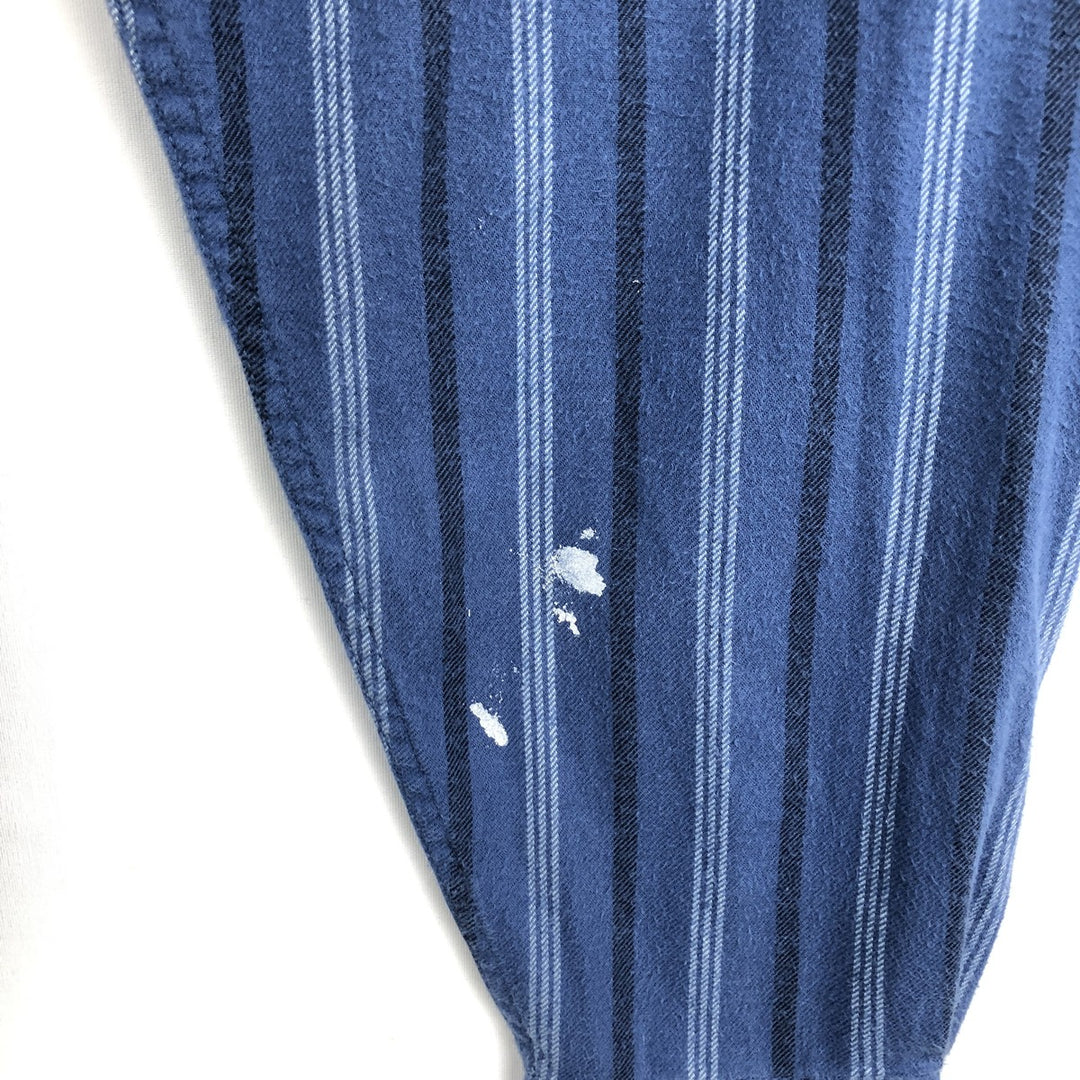 90'S Levi's Stripe Pattern Multi-Striped Long-Sleeve Flannel Shirt, Men's Size XL (Equivalent), Vintage cotton blue type Vintage Second Hand