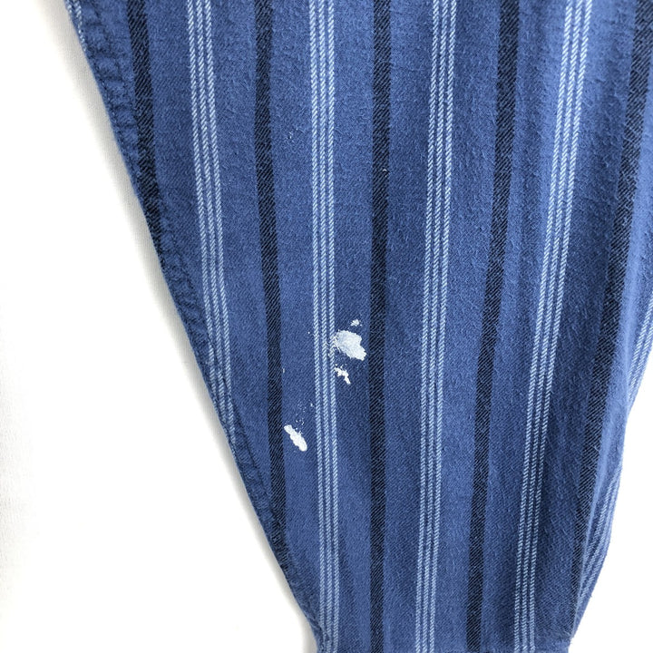90'S Levi's Stripe Pattern Multi-Striped Long-Sleeve Flannel Shirt, Men's Size XL (Equivalent), Vintage cotton blue type Vintage Second Hand