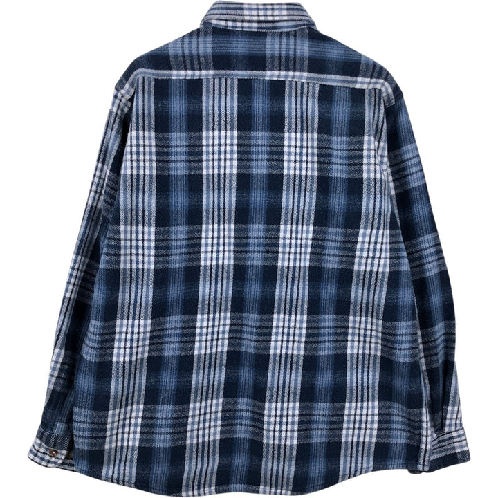 Dakota DAKOTA Long Sleeve Flannel Check Shirt, Men's Size L cotton navy blue type Vintage Second Hand
