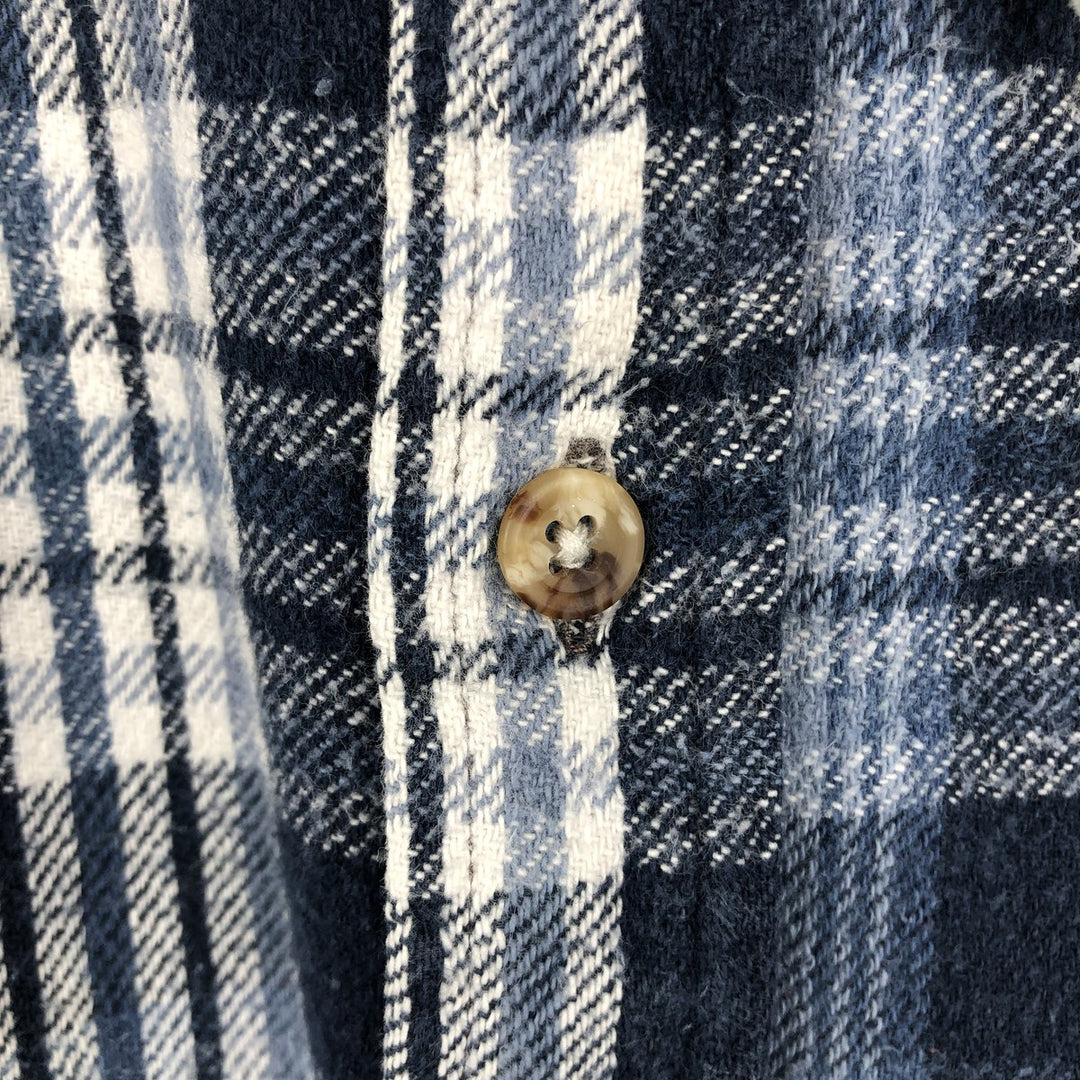 Dakota DAKOTA Long Sleeve Flannel Check Shirt, Men's Size L cotton navy blue type Vintage Second Hand