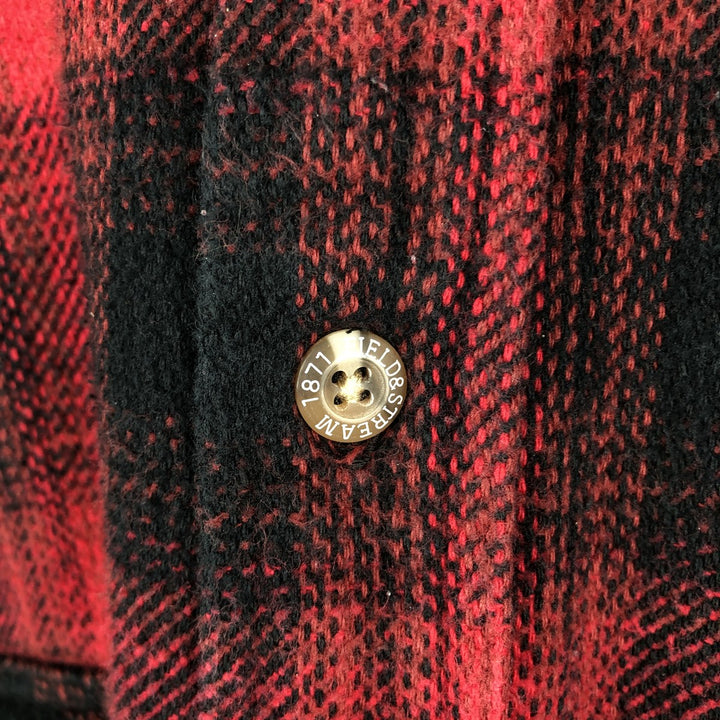 FIELD and STREAM Ombre Check Long Sleeve Heavy Flannel Check Shirt, Men's Size XL cotton red type Vintage Second Hand