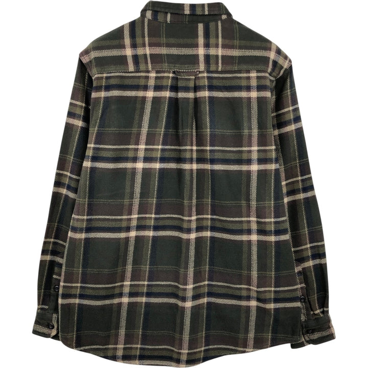 ORVIS Long Sleeve Heavy Flannel Check Shirt, Men's Size M cotton Khaki type Vintage Second Hand