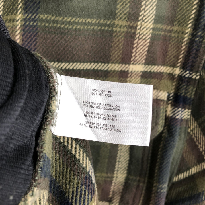 ORVIS Long Sleeve Heavy Flannel Check Shirt, Men's Size M cotton Khaki type Vintage Second Hand