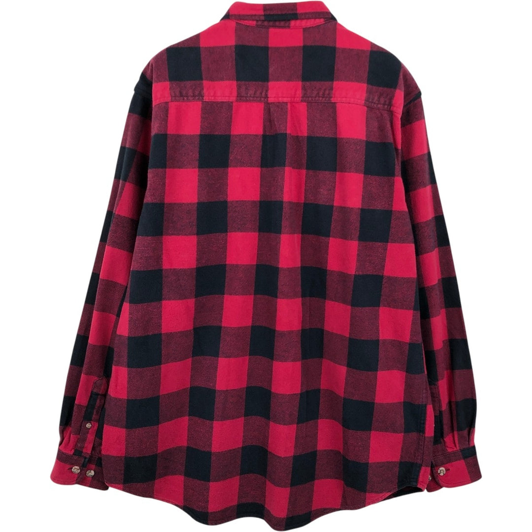 Field & Stream Buffalo Check Long Sleeve Heavy Flannel Check Shirt, Men's Size XL cotton red type Vintage Second Hand