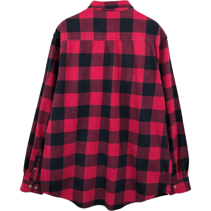 Field & Stream Buffalo Check Long Sleeve Heavy Flannel Check Shirt, Men's Size XL cotton red type Vintage Second Hand