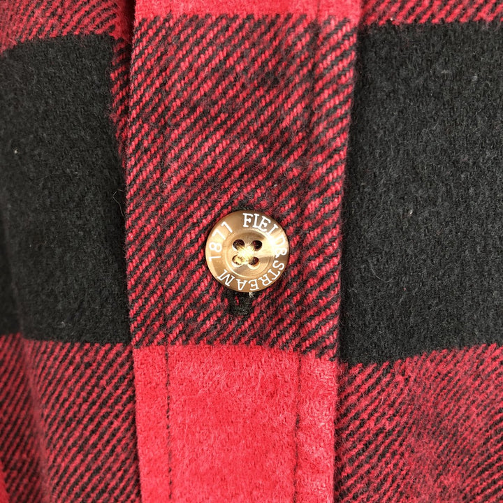 Field & Stream Buffalo Check Long Sleeve Heavy Flannel Check Shirt, Men's Size XL cotton red type Vintage Second Hand