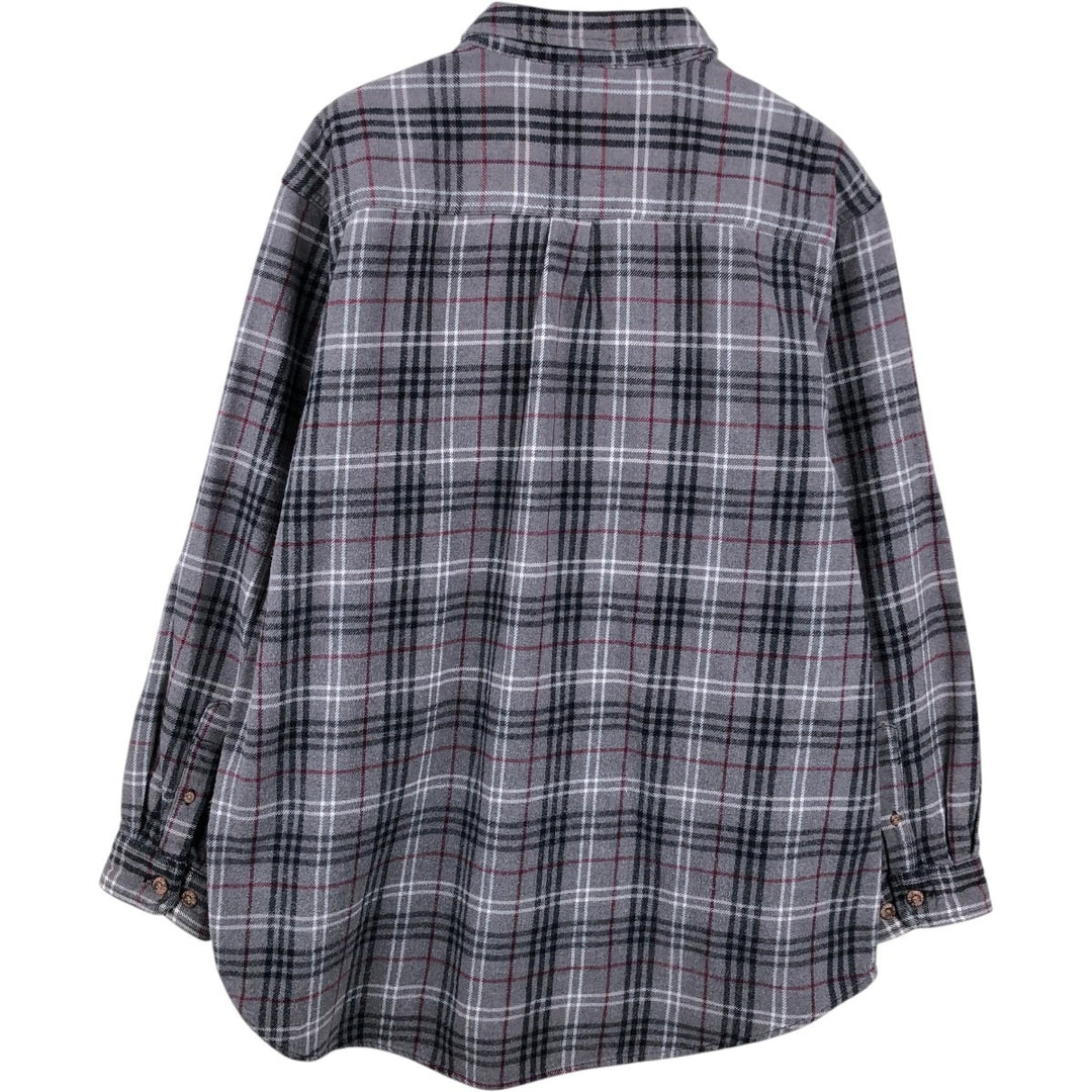 FIELD and STREAM Long Sleeve Heavy Flannel Check Shirt, Men's Size XL unclear gray type Vintage Second Hand
