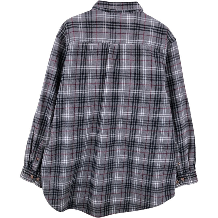 FIELD and STREAM Long Sleeve Heavy Flannel Check Shirt, Men's Size XL unclear gray type Vintage Second Hand