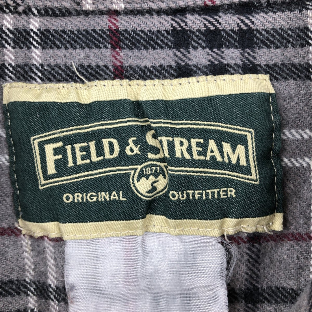 FIELD and STREAM Long Sleeve Heavy Flannel Check Shirt, Men's Size XL unclear gray type Vintage Second Hand