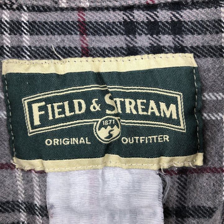 FIELD and STREAM Long Sleeve Heavy Flannel Check Shirt, Men's Size XL unclear gray type Vintage Second Hand