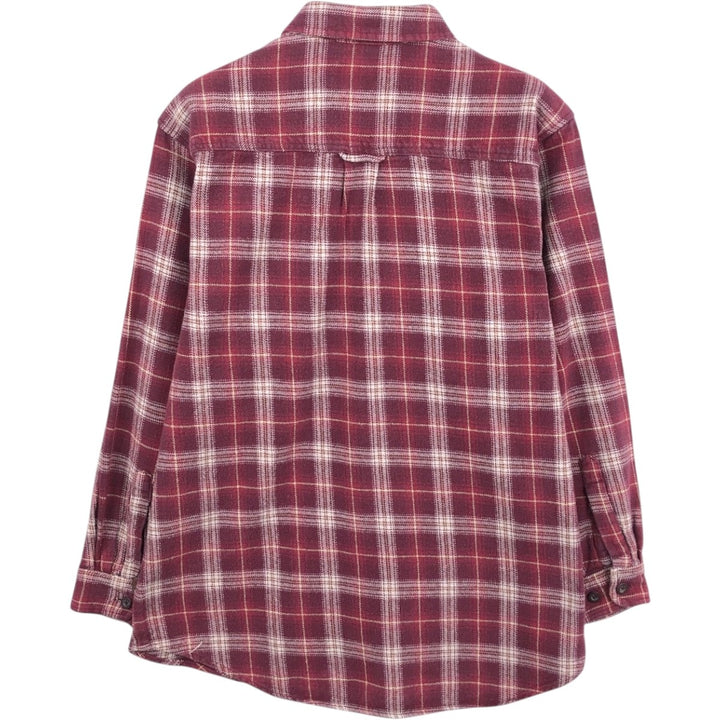 MOOSE CREEK Long Sleeve Heavy Flannel Check Shirt, Men's Size L cotton red type Vintage Second Hand