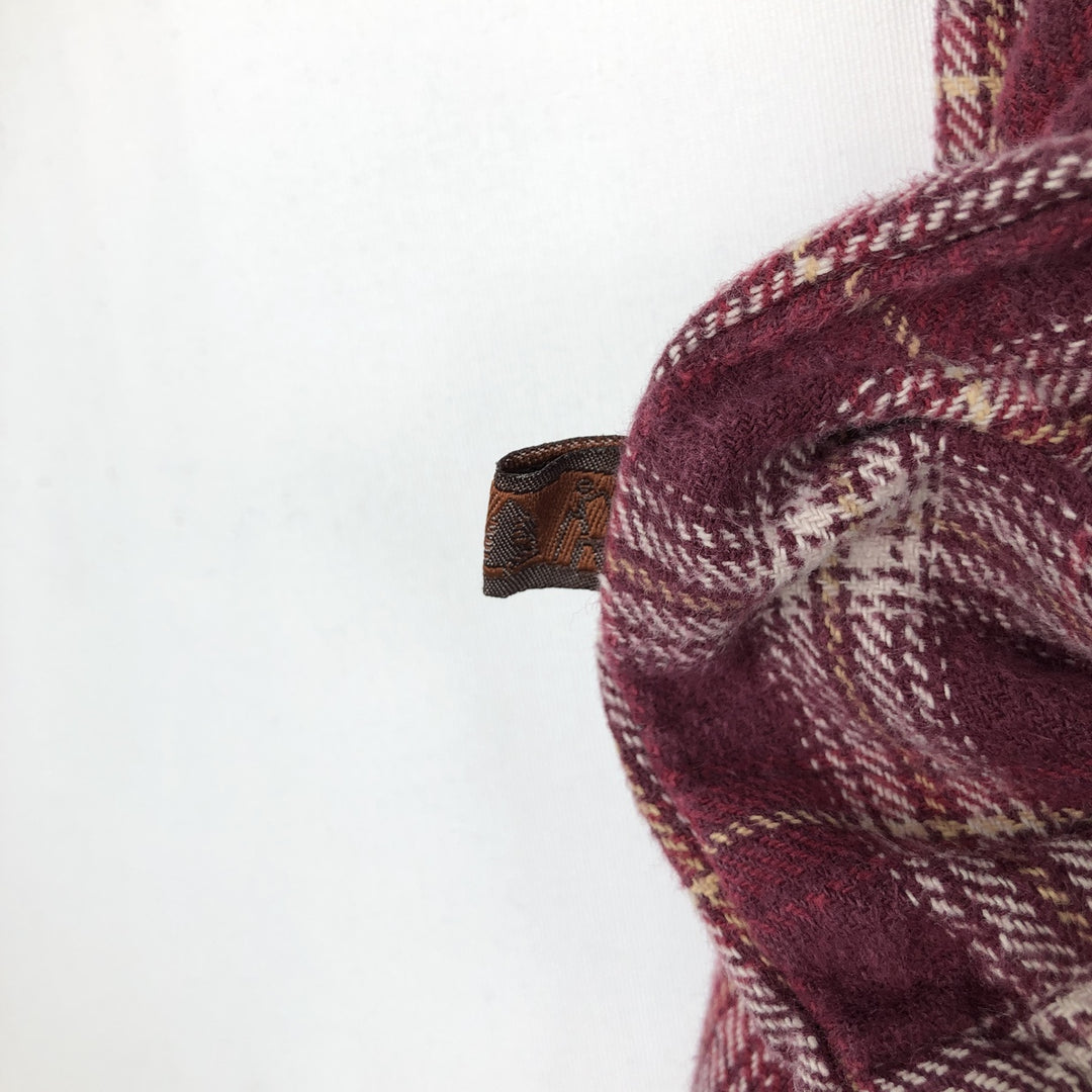 MOOSE CREEK Long Sleeve Heavy Flannel Check Shirt, Men's Size L cotton red type Vintage Second Hand