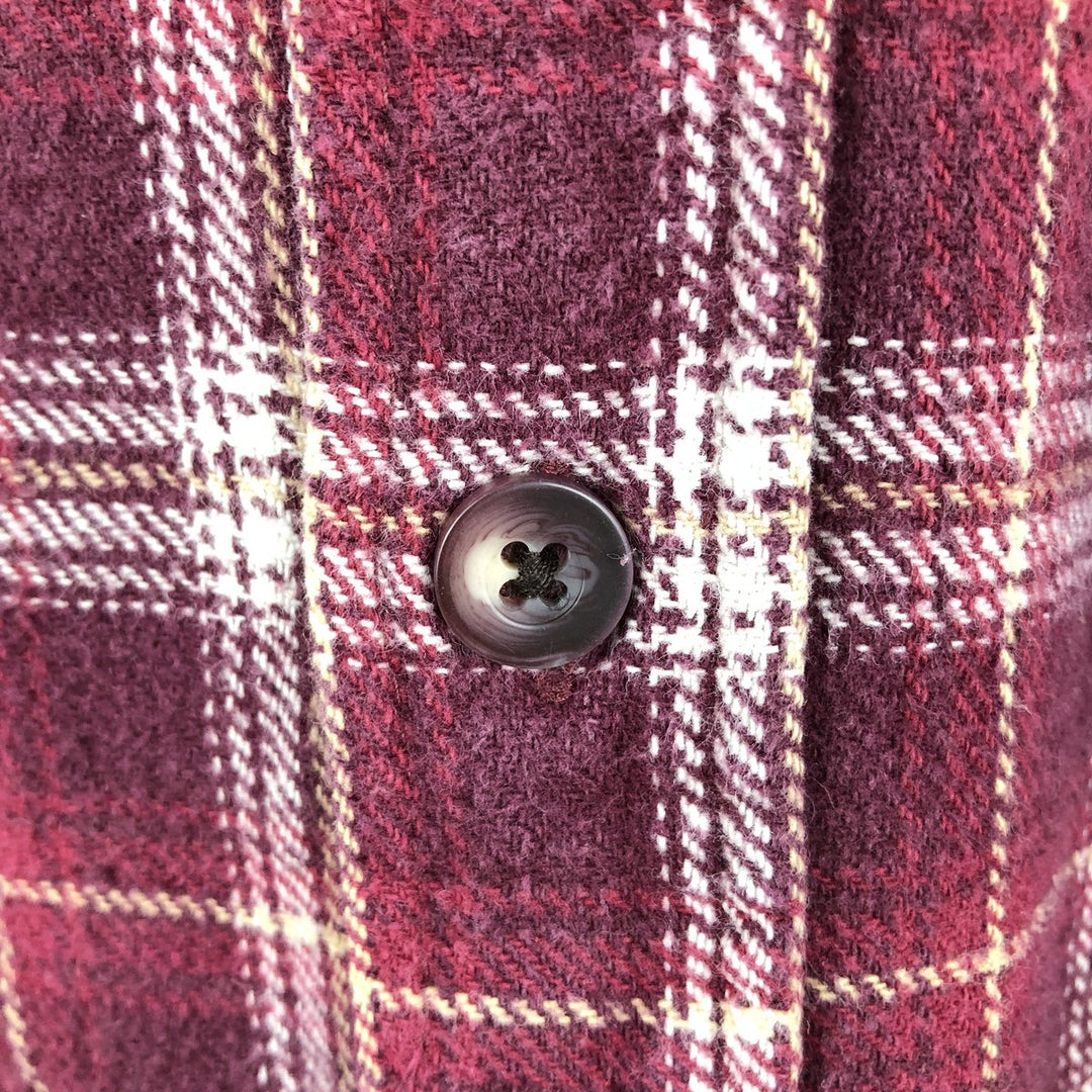 MOOSE CREEK Long Sleeve Heavy Flannel Check Shirt, Men's Size L cotton red type Vintage Second Hand