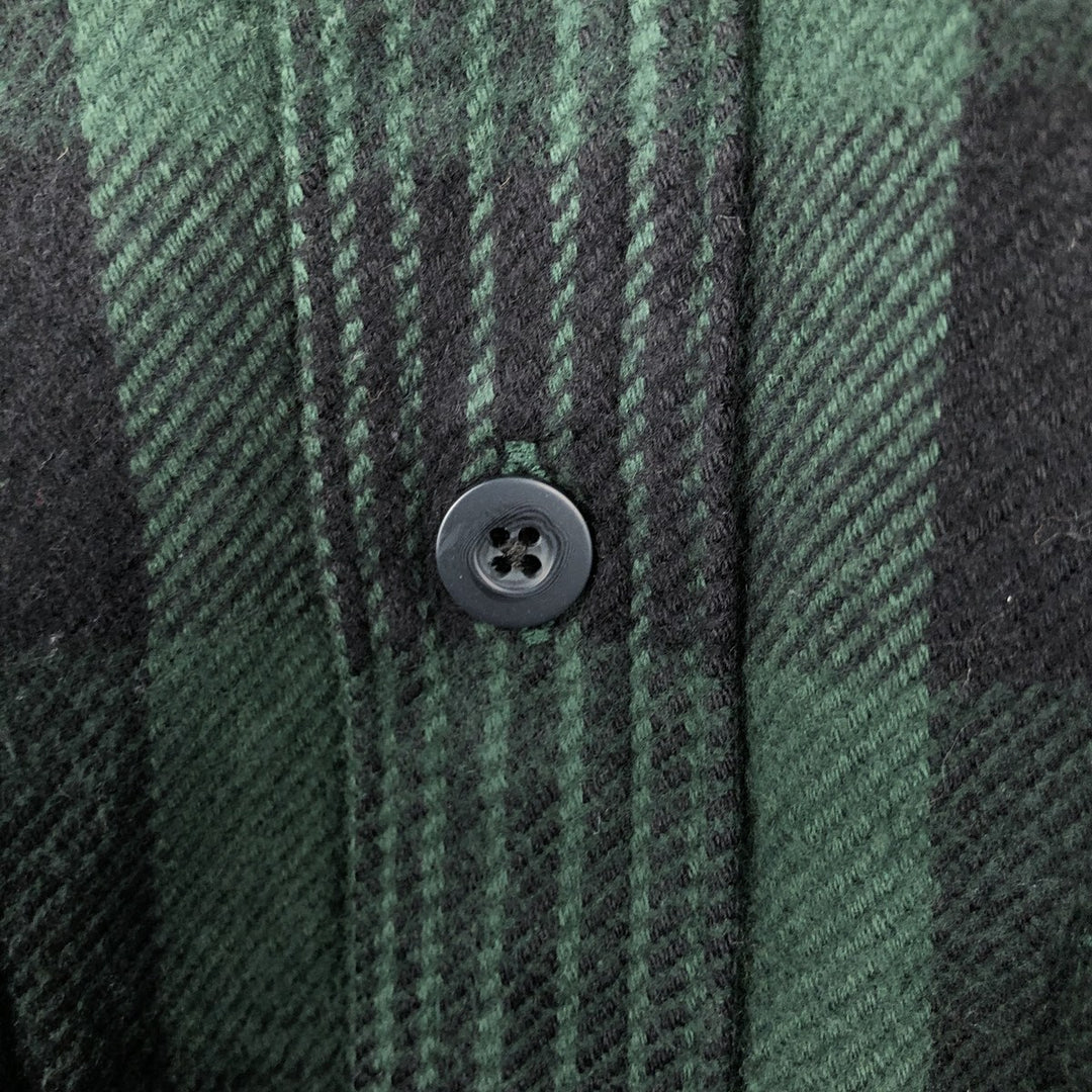 Cabelas Logger Flannel Long-Sleeve Heavy Flannel Check Shirt, Men's Size L (approx.) cotton green type Vintage Second Hand