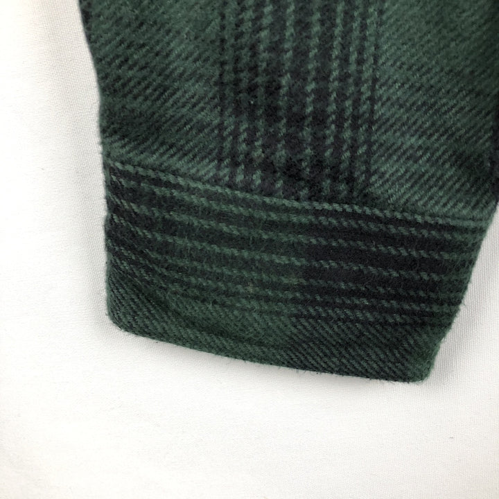 Cabelas Logger Flannel Long-Sleeve Heavy Flannel Check Shirt, Men's Size L (approx.) cotton green type Vintage Second Hand