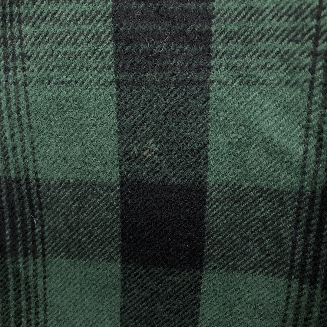 Cabelas Logger Flannel Long-Sleeve Heavy Flannel Check Shirt, Men's Size L (approx.) cotton green type Vintage Second Hand