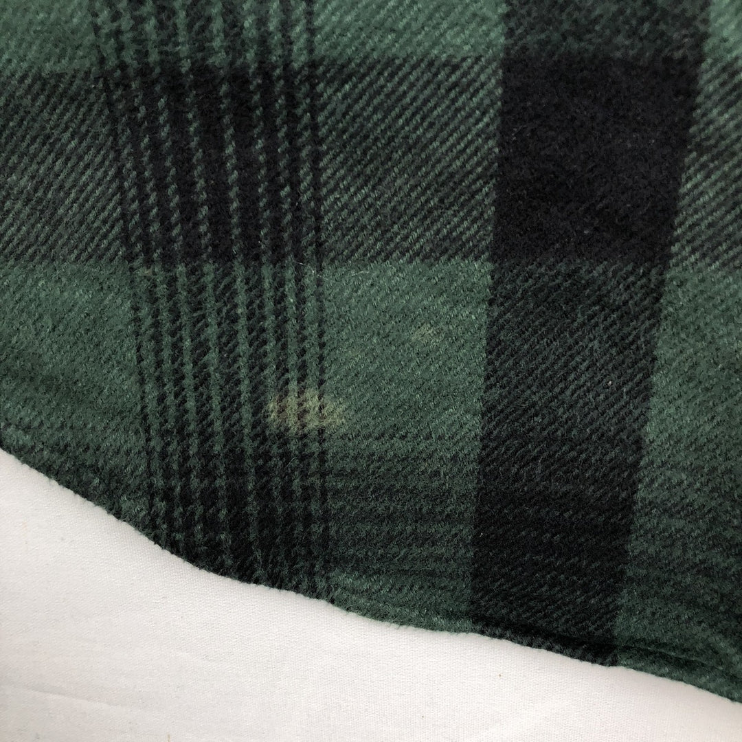 Cabelas Logger Flannel Long-Sleeve Heavy Flannel Check Shirt, Men's Size L (approx.) cotton green type Vintage Second Hand