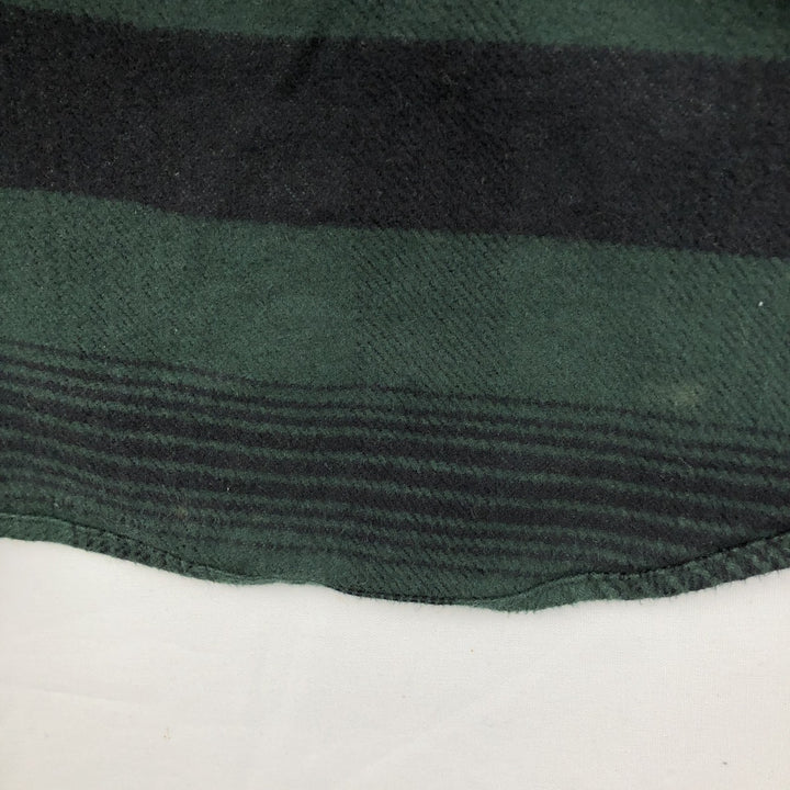 Cabelas Logger Flannel Long-Sleeve Heavy Flannel Check Shirt, Men's Size L (approx.) cotton green type Vintage Second Hand