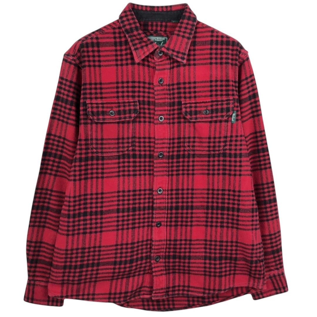 WOOLRICH Long Sleeve Heavy Flannel Check Shirt, Men's Size M cotton red type Vintage Second Hand