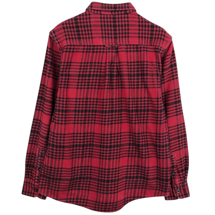 WOOLRICH Long Sleeve Heavy Flannel Check Shirt, Men's Size M cotton red type Vintage Second Hand