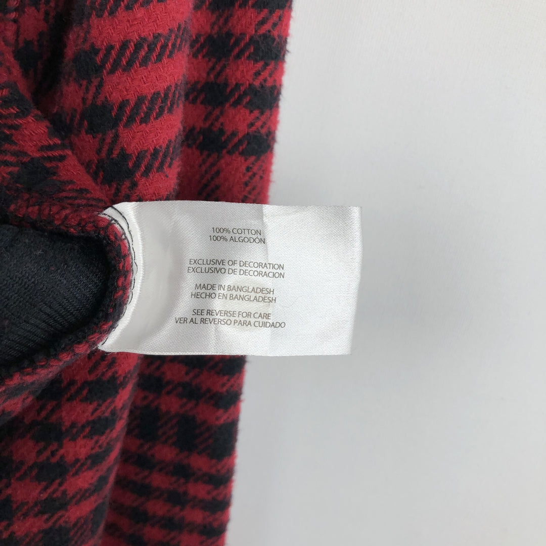 WOOLRICH Long Sleeve Heavy Flannel Check Shirt, Men's Size M cotton red type Vintage Second Hand