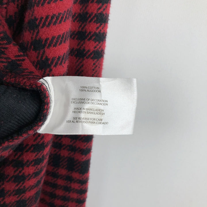 WOOLRICH Long Sleeve Heavy Flannel Check Shirt, Men's Size M cotton red type Vintage Second Hand