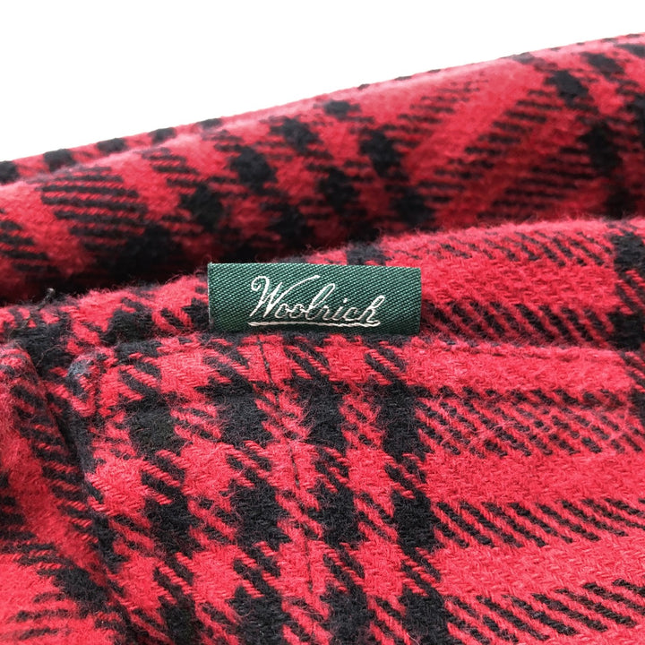 WOOLRICH Long Sleeve Heavy Flannel Check Shirt, Men's Size M cotton red type Vintage Second Hand