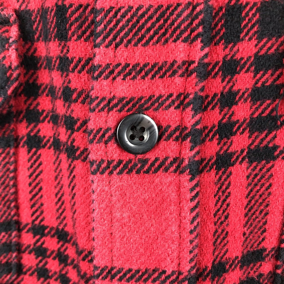 WOOLRICH Long Sleeve Heavy Flannel Check Shirt, Men's Size M cotton red type Vintage Second Hand