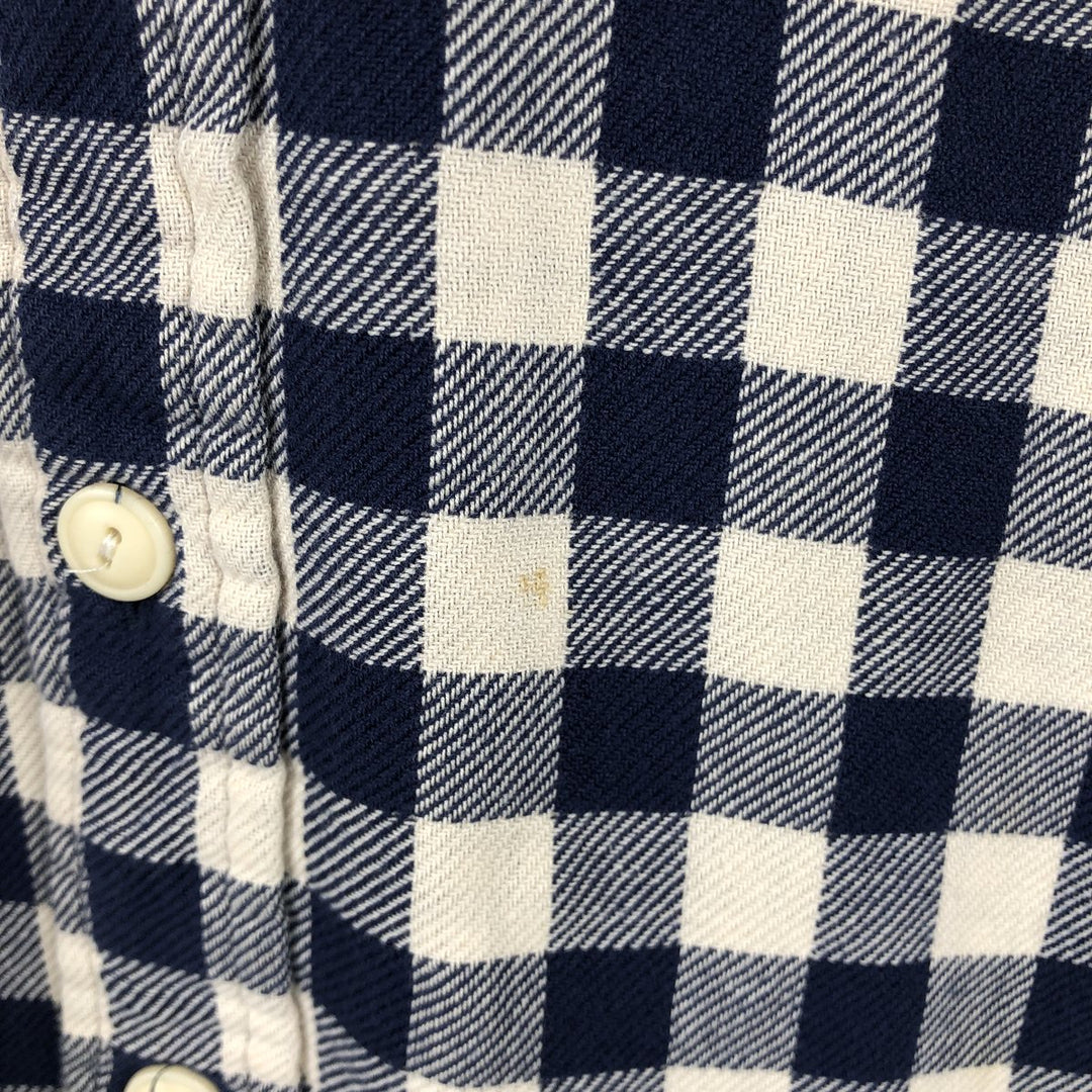 Ralph Lauren POLO RALPH LAUREN Gingham Check Long-Sleeve Flannel Check Shirt, Men's Size XL (approx.) cotton navy blue type Vintage Second Hand