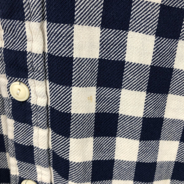 Ralph Lauren POLO RALPH LAUREN Gingham Check Long-Sleeve Flannel Check Shirt, Men's Size XL (approx.) cotton navy blue type Vintage Second Hand