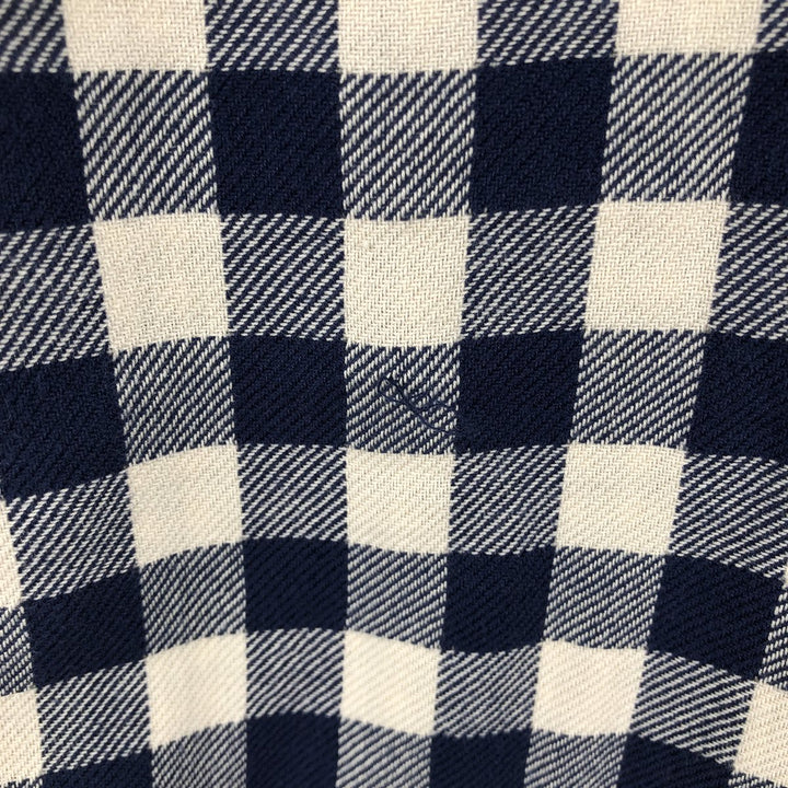 Ralph Lauren POLO RALPH LAUREN Gingham Check Long-Sleeve Flannel Check Shirt, Men's Size XL (approx.) cotton navy blue type Vintage Second Hand