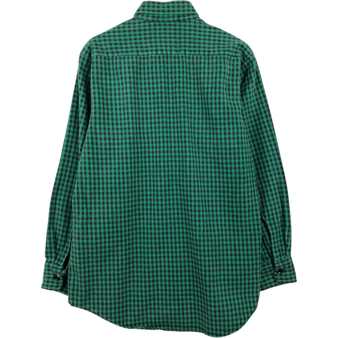 Duxbak Buffalo Check Long-Sleeve Flannel Check Shirt, Men's Size M (Equivalent), Vintage unclear green type Vintage Second Hand