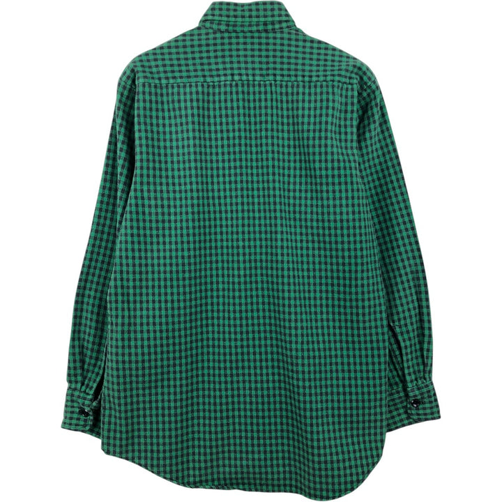 Duxbak Buffalo Check Long-Sleeve Flannel Check Shirt, Men's Size M (Equivalent), Vintage unclear green type Vintage Second Hand