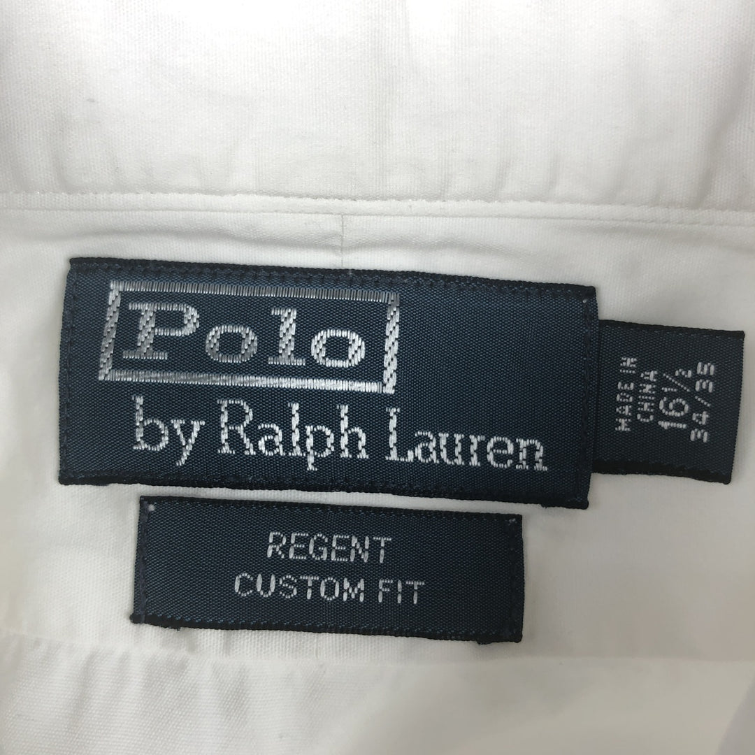 Ralph Lauren POLO by Ralph Lauren REGENT CUSTOM FIT long sleeve cotton shirt, men's size L cotton white type Vintage Second Hand