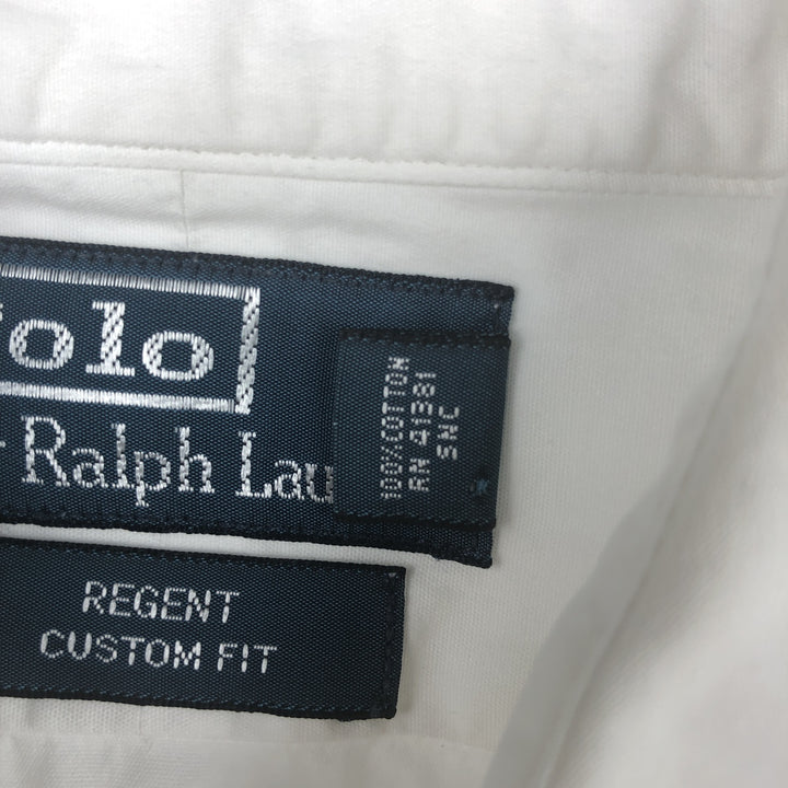Ralph Lauren POLO by Ralph Lauren REGENT CUSTOM FIT long sleeve cotton shirt, men's size L cotton white type Vintage Second Hand